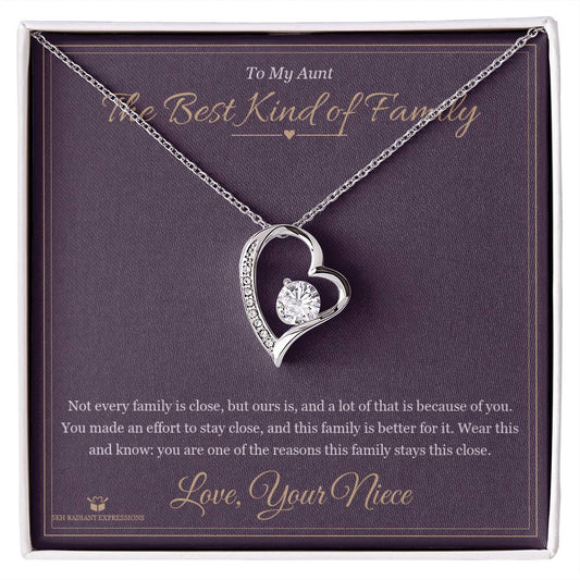 The Best Kind of Family - Forever Love Necklace for Aunt - personalized keepsake gift from SKH Radiant Expressions