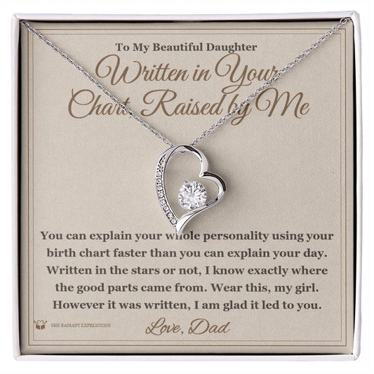 Written in Your Chart, Raised by Me - Forever Love Necklace for Daughter - personalized keepsake gift from SKH Radiant Expressions