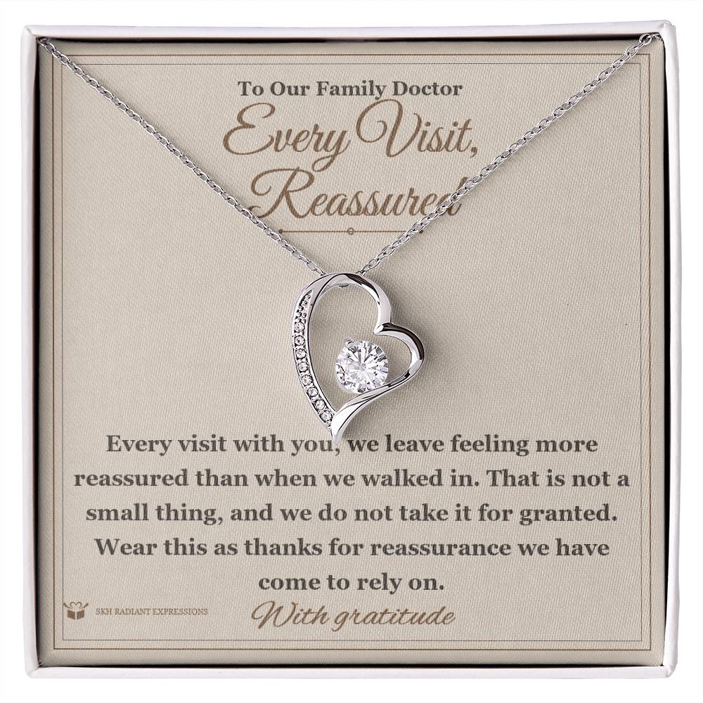Engraved Forever Love Necklace with message for aunt