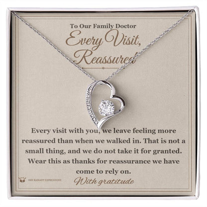 Engraved Forever Love Necklace with message for aunt