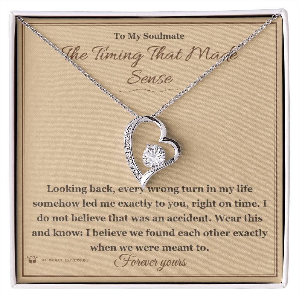 Engraved Forever Love Necklace with message for soulmate
