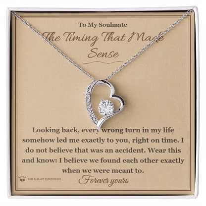 Engraved Forever Love Necklace with message for soulmate