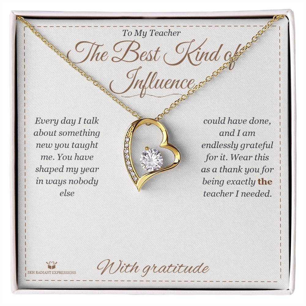 Custom name-personalized Forever Love Necklace gift for teacher
