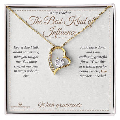 Custom name-personalized Forever Love Necklace gift for teacher