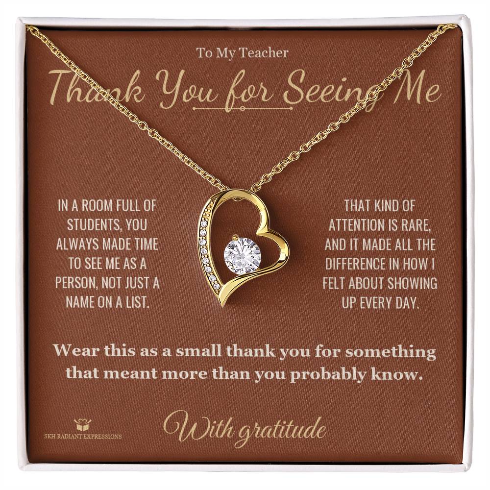 Add a name to this Forever Love Necklace - gift for teacher