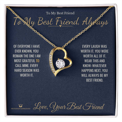 Engraved Forever Love Necklace with message for best friend