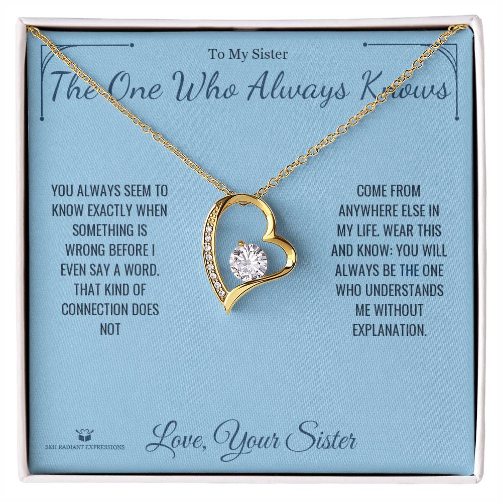 Forever Love Necklace engraved with your own words for sister