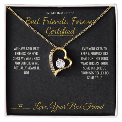 Engraved Forever Love Necklace with message for best friend
