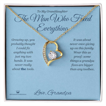 Forever Love Necklace engraved with your own words for granddaughter