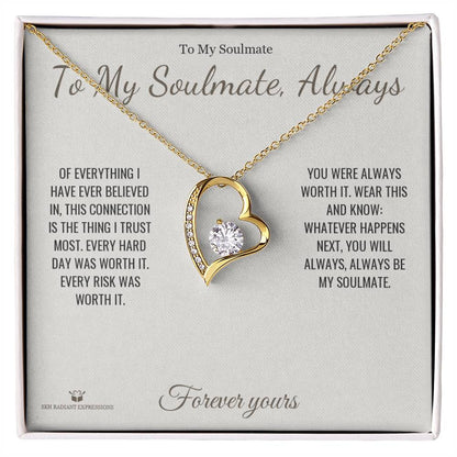 Forever Love Necklace engraved with your own words for soulmate