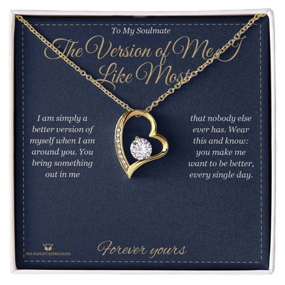 Engraved Forever Love Necklace with message for soulmate