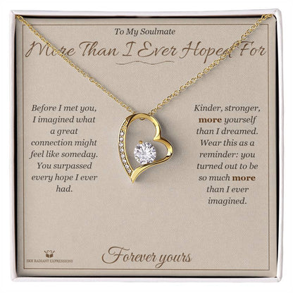 Engraved Forever Love Necklace with message for soulmate