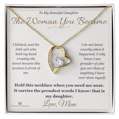 Forever Love Necklace engraved with your own words for daughter