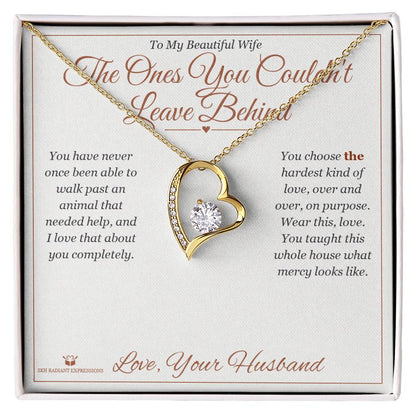 Forever Love Necklace engraved with your own words for wife