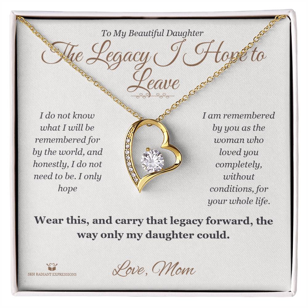 Forever Love Necklace engraved with your own words for daughter