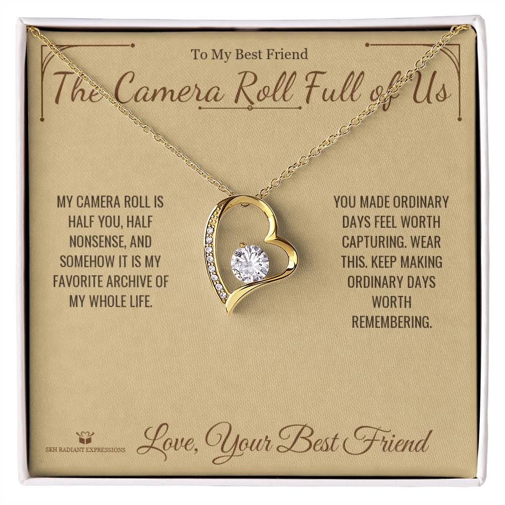 Engraved Forever Love Necklace with message for best friend