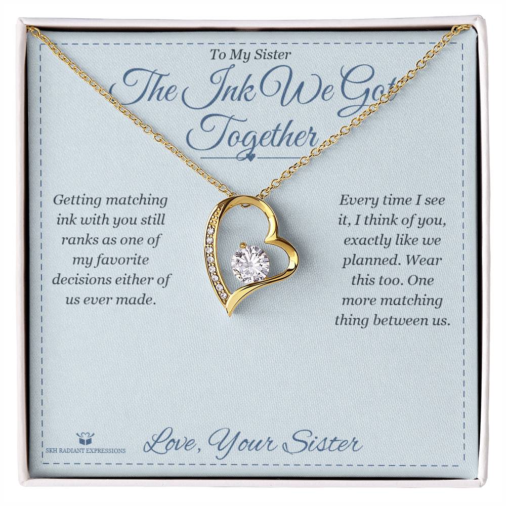 Forever Love Necklace engraved with your own words for sister