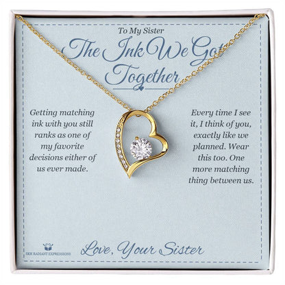 Forever Love Necklace engraved with your own words for sister