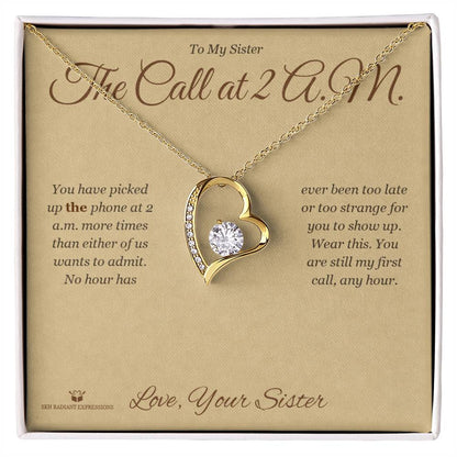 Forever Love Necklace engraved with your own words for sister
