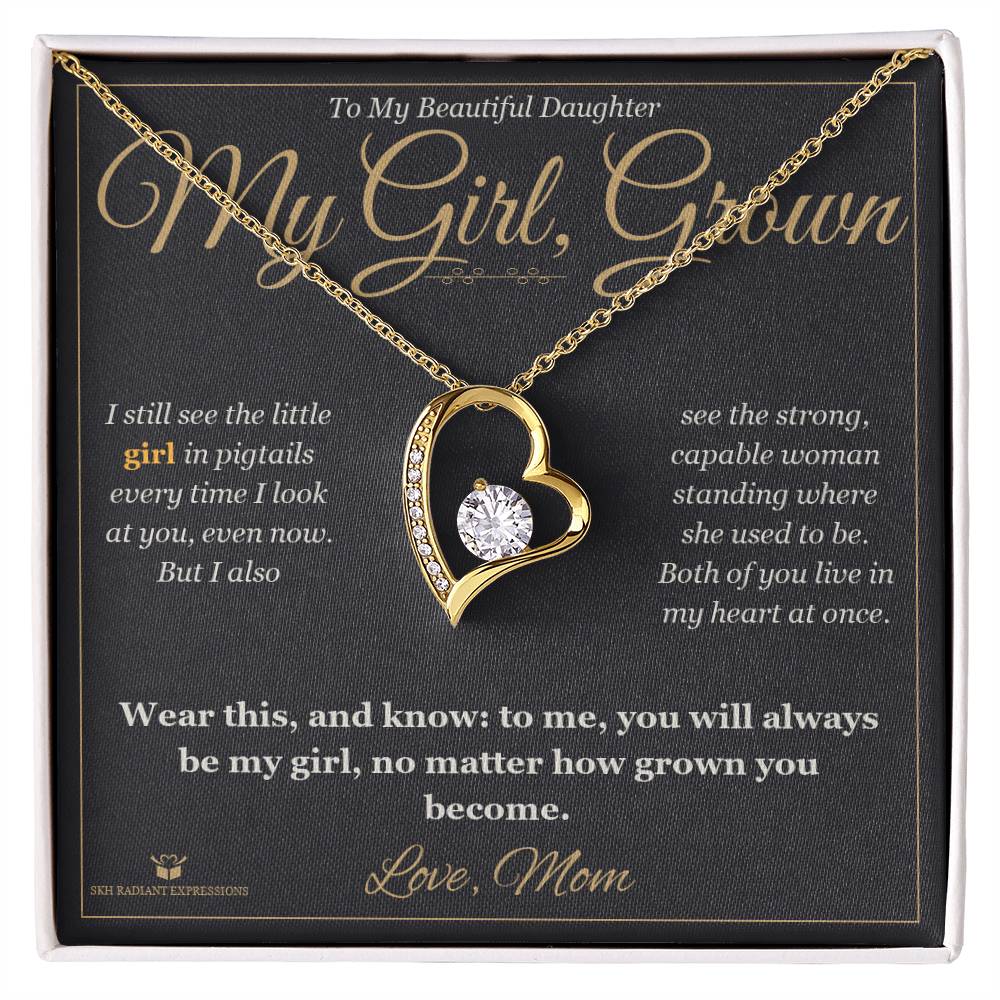 Forever Love Necklace engraved with your own words for daughter