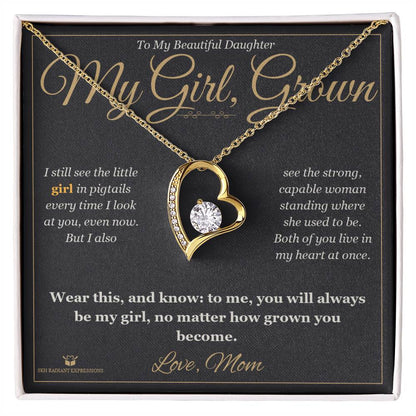 Forever Love Necklace engraved with your own words for daughter
