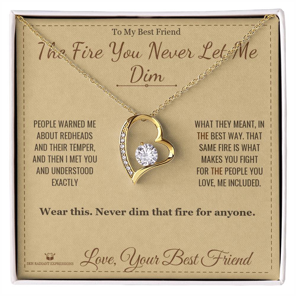 Engraved Forever Love Necklace with message for best friend