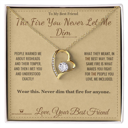 Engraved Forever Love Necklace with message for best friend