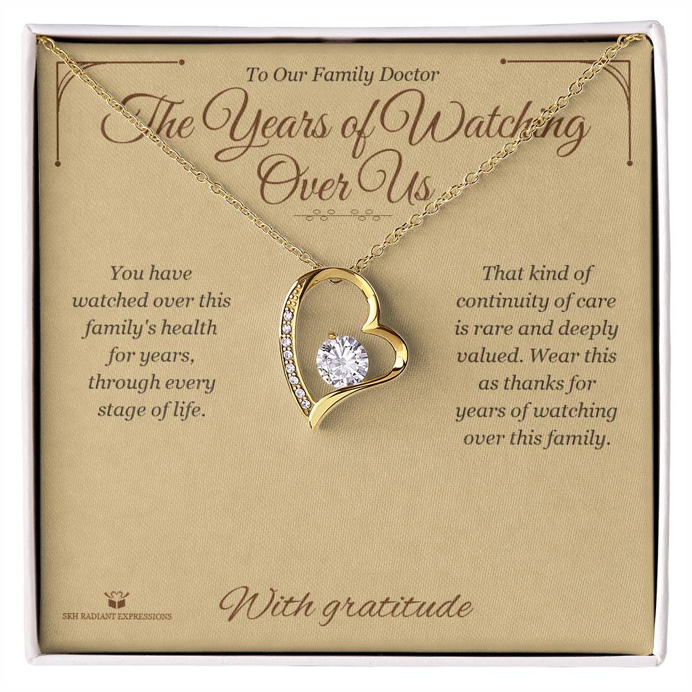 Engraved Forever Love Necklace with message for doctor