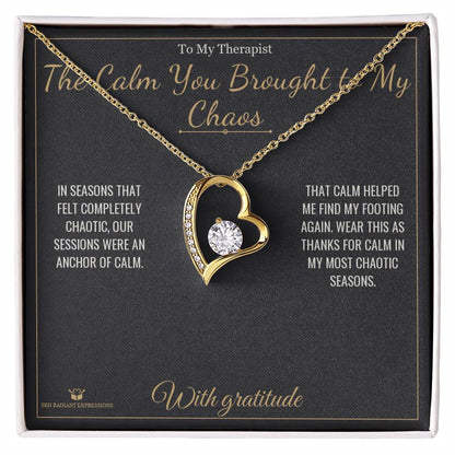 Engraved Forever Love Necklace with message for therapist