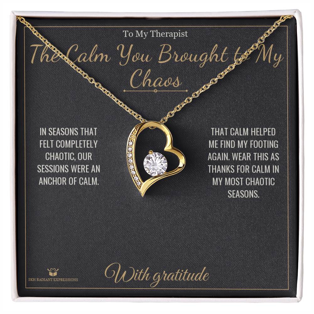 Custom name-personalized Forever Love Necklace gift for therapist