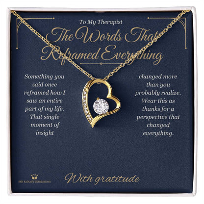 Engraved Forever Love Necklace with message for therapist