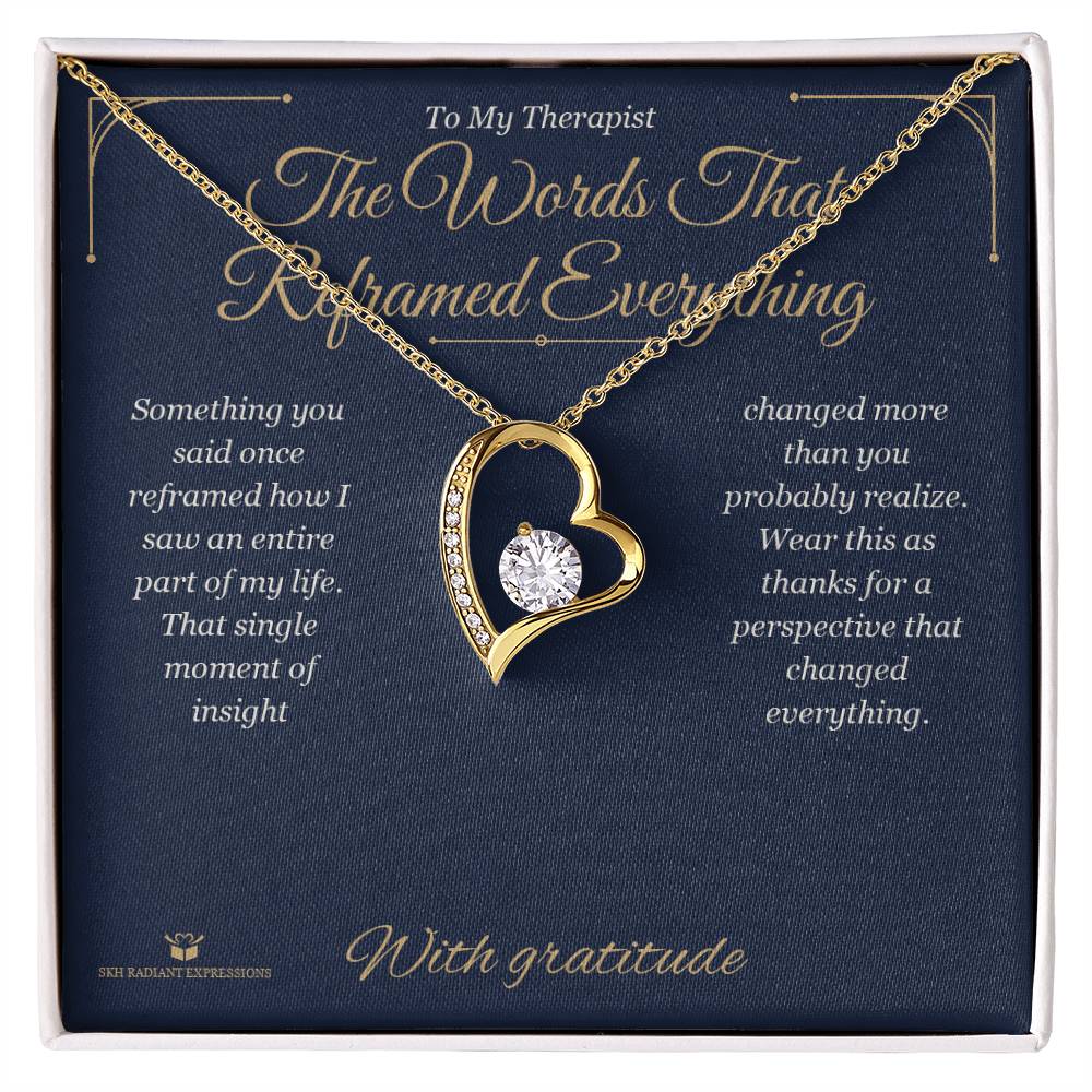 Custom name-personalized Forever Love Necklace gift for therapist