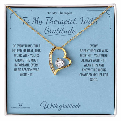 Engraved Forever Love Necklace with message for therapist