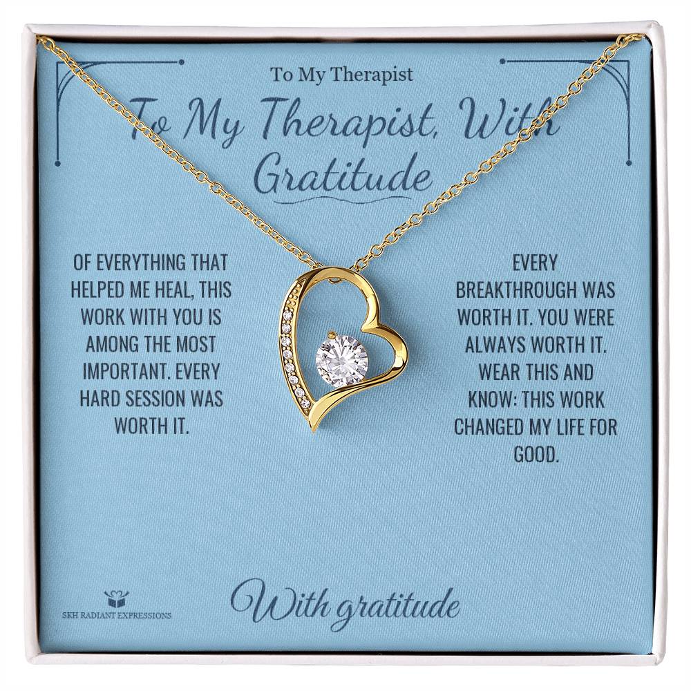 Custom name-personalized Forever Love Necklace gift for therapist