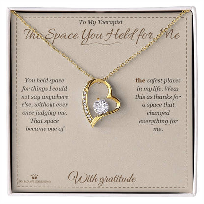 Engraved Forever Love Necklace with message for therapist