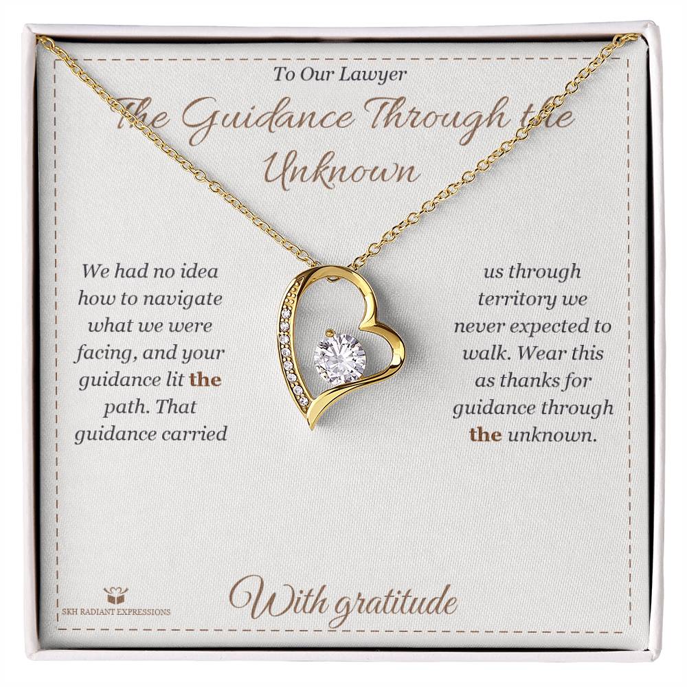 Engraved Forever Love Necklace with message for lawyer