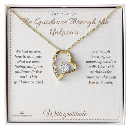 Engraved Forever Love Necklace with message for lawyer