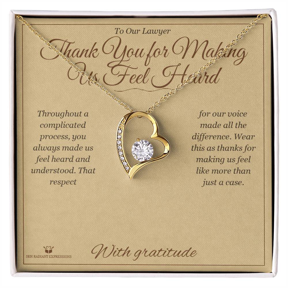 Custom name-personalized Forever Love Necklace gift for lawyer