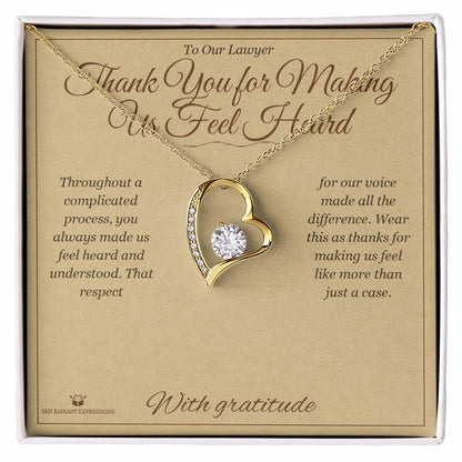 Custom name-personalized Forever Love Necklace gift for lawyer