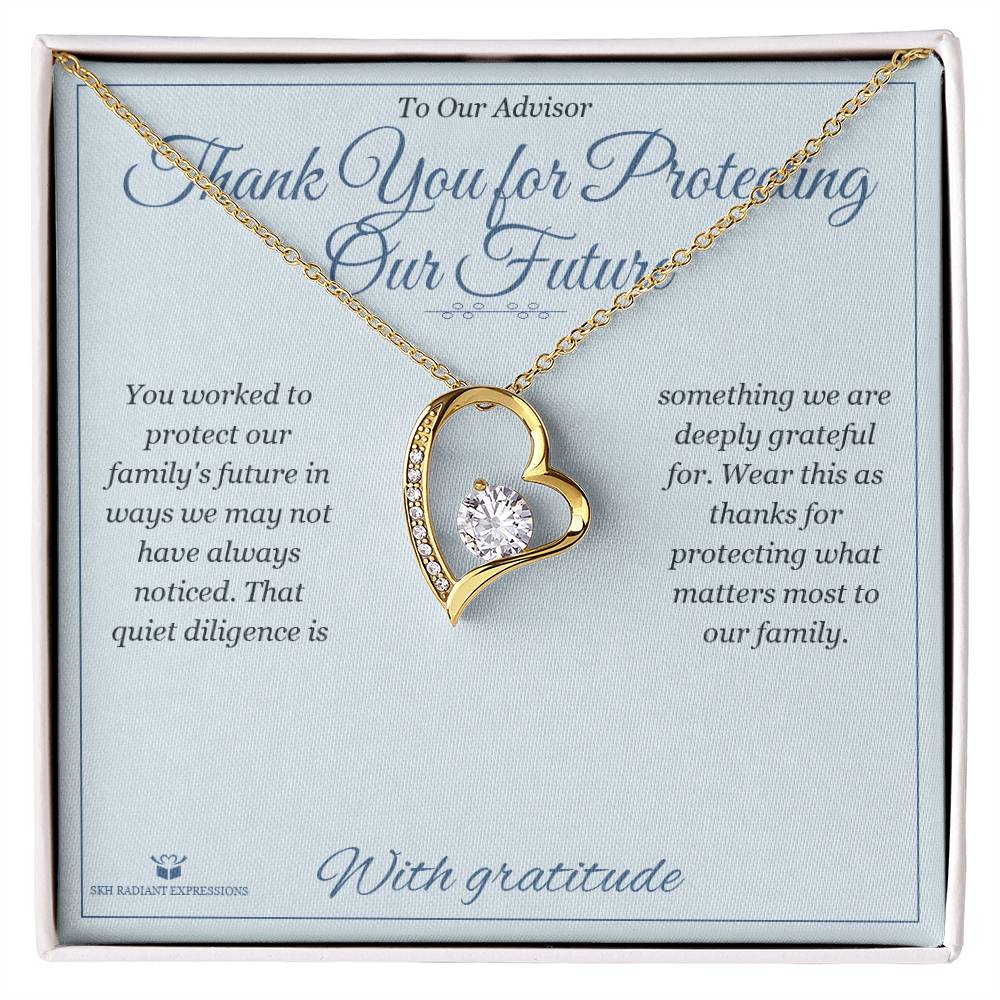 Meaningful gift for advisor - Thank You for Protecting Our Future