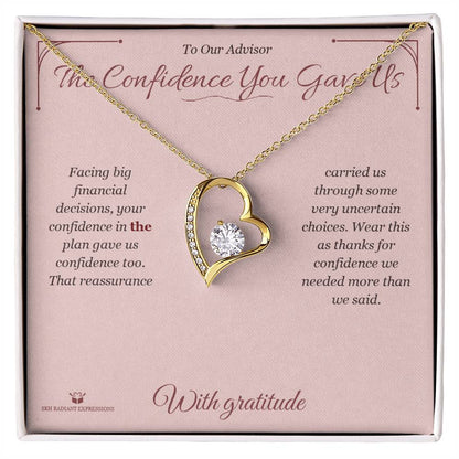 Meaningful gift for advisor - The Confidence You Gave Us