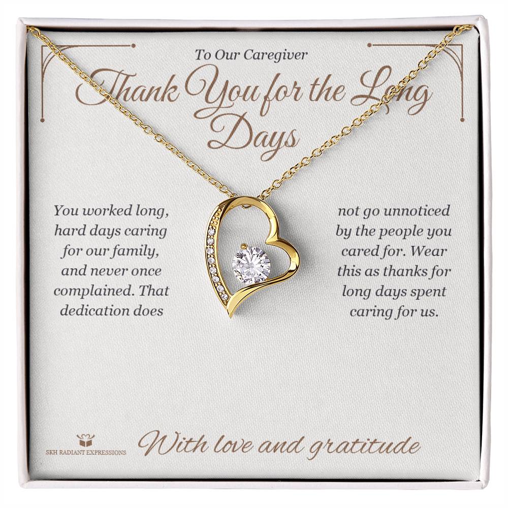 Custom name-personalized Forever Love Necklace gift for caregiver