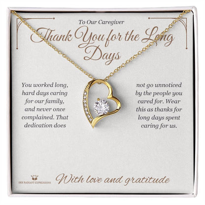 Custom name-personalized Forever Love Necklace gift for caregiver