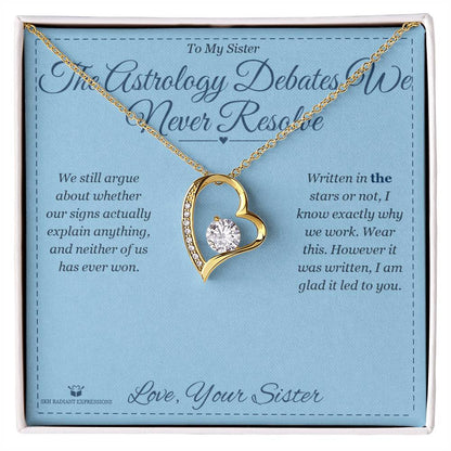 Engraved Forever Love Necklace with message for sister