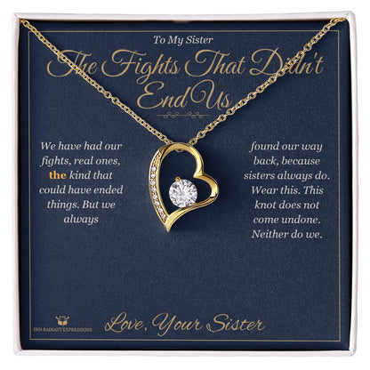 Forever Love Necklace engraved with your own words for sister