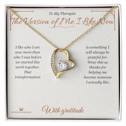 Engraved Forever Love Necklace with message for therapist
