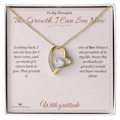 Custom name-personalized Forever Love Necklace gift for therapist