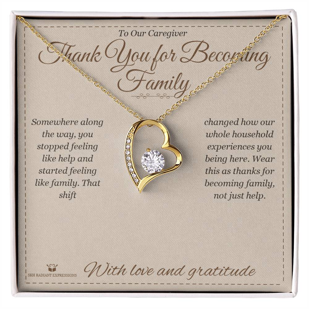 Custom name-personalized Forever Love Necklace gift for caregiver