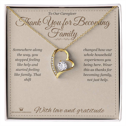 Custom name-personalized Forever Love Necklace gift for caregiver