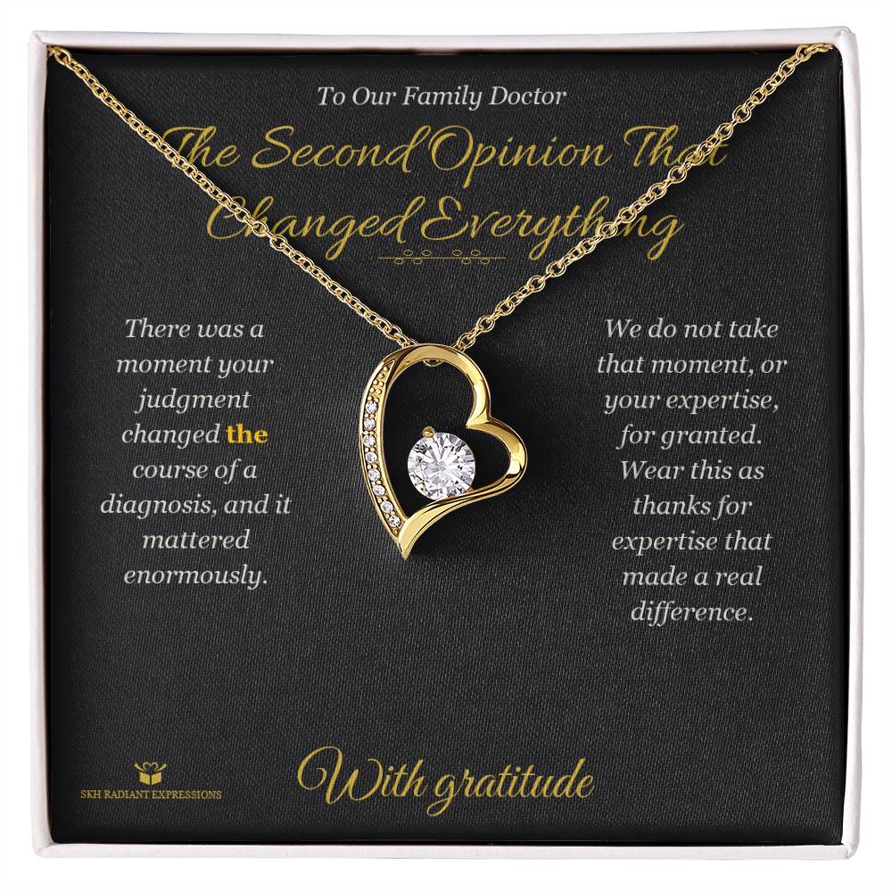 Engraved Forever Love Necklace with message for doctor